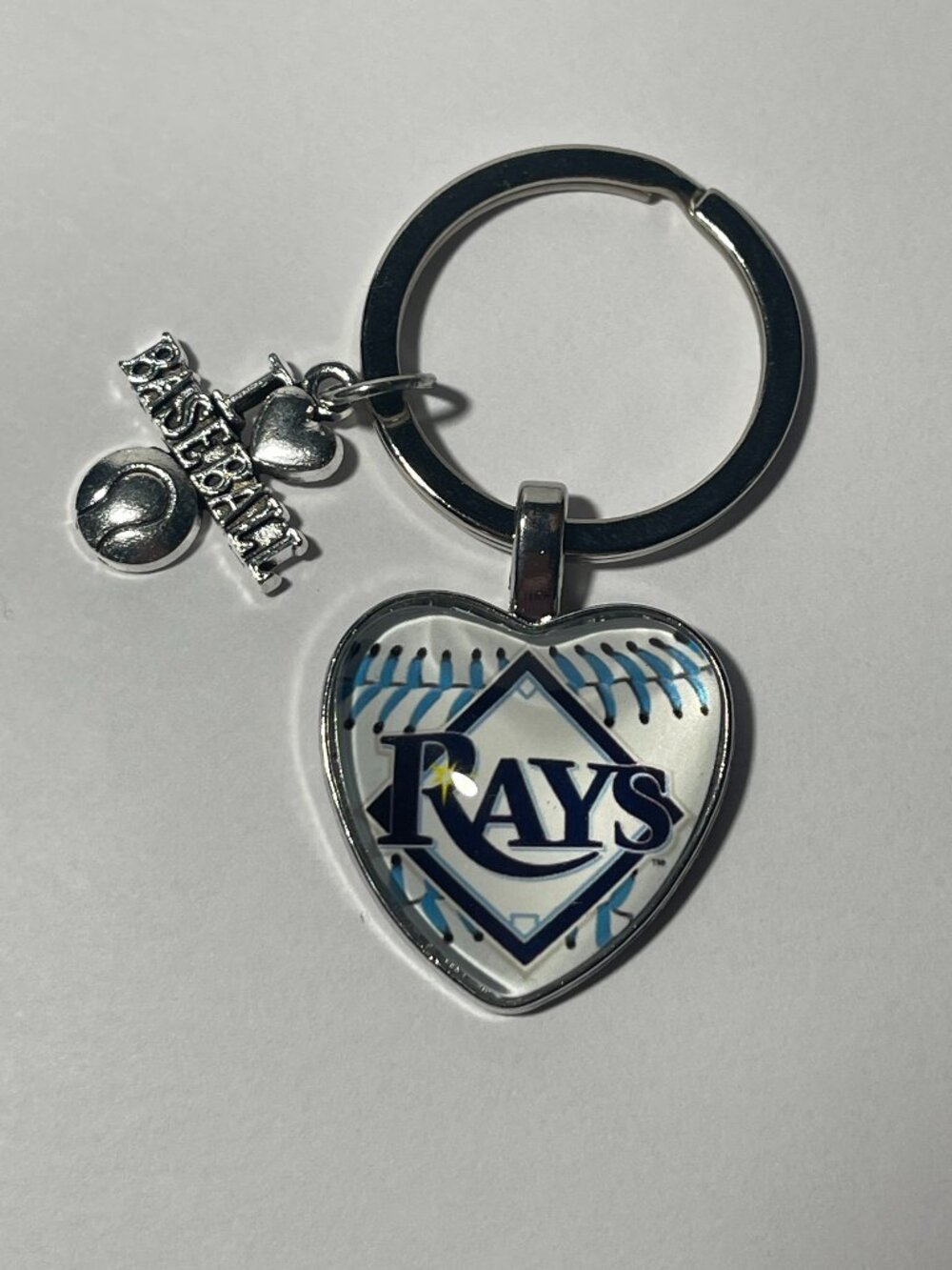 Tampa Bay Rays I Love Baseball Keychain NEW